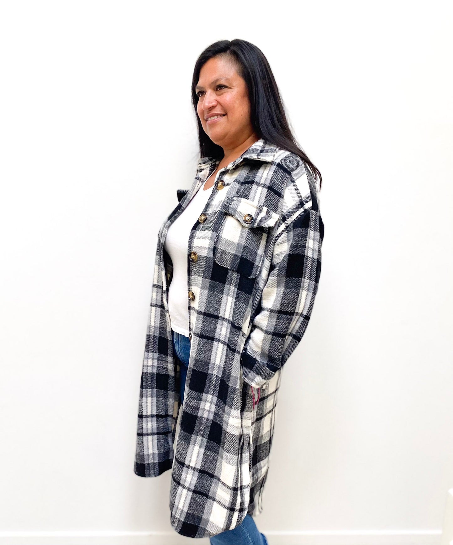 Flannel Shacket - Black & White