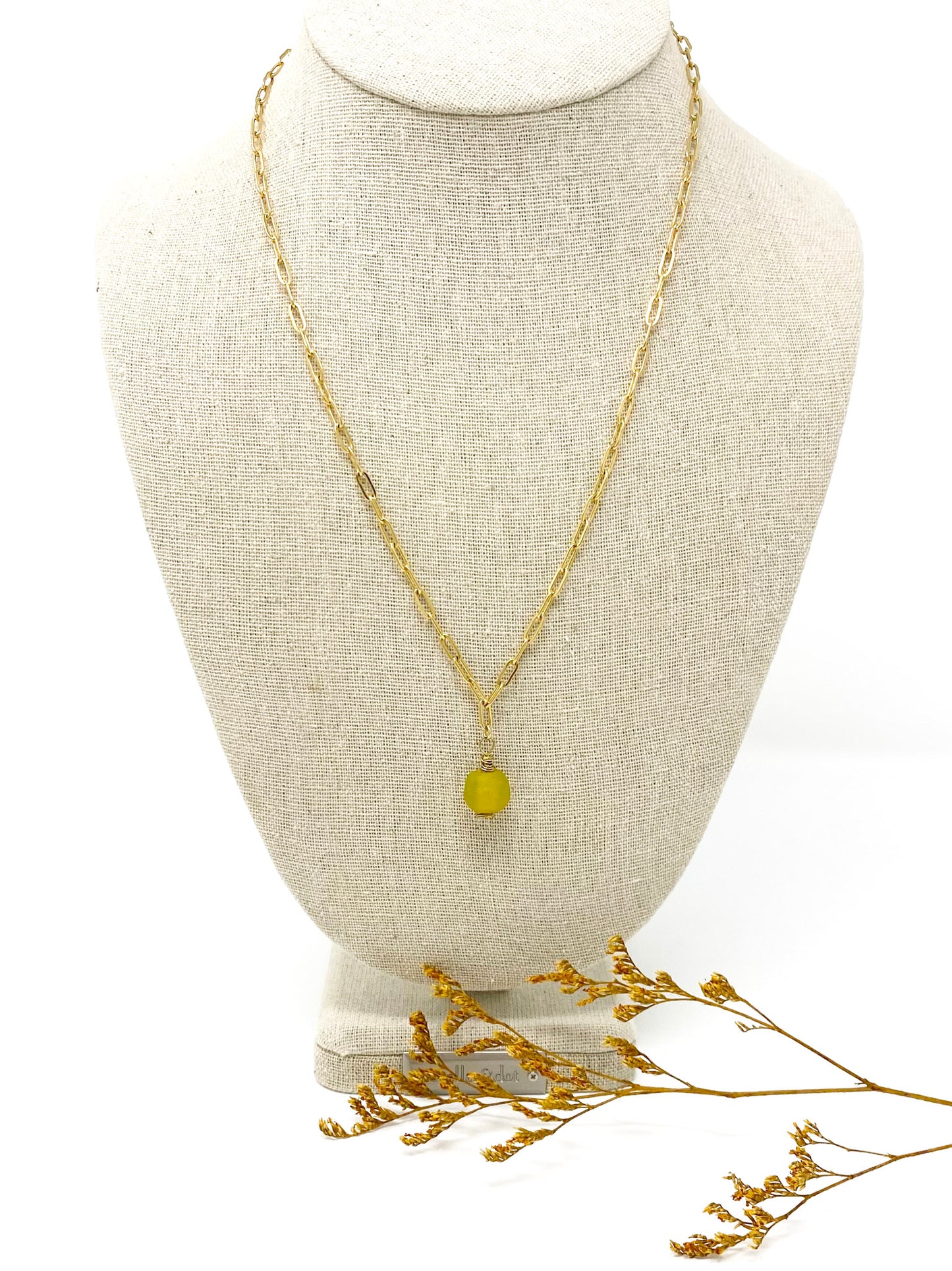 Minimalist, Chic Recycled Glass Bead Single Strand Necklace