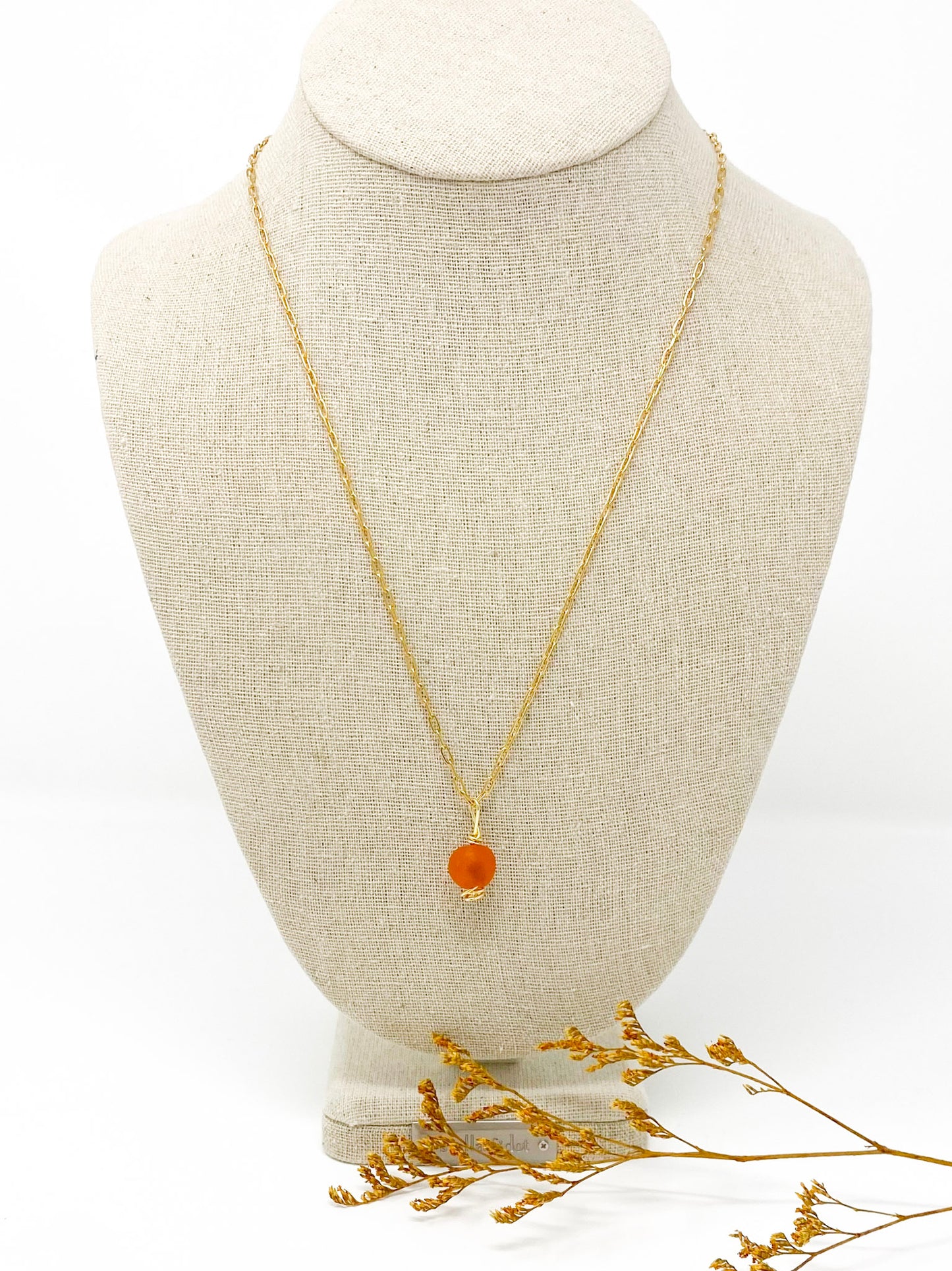 Minimalist, Chic Recycled Glass Bead Single Strand Necklace