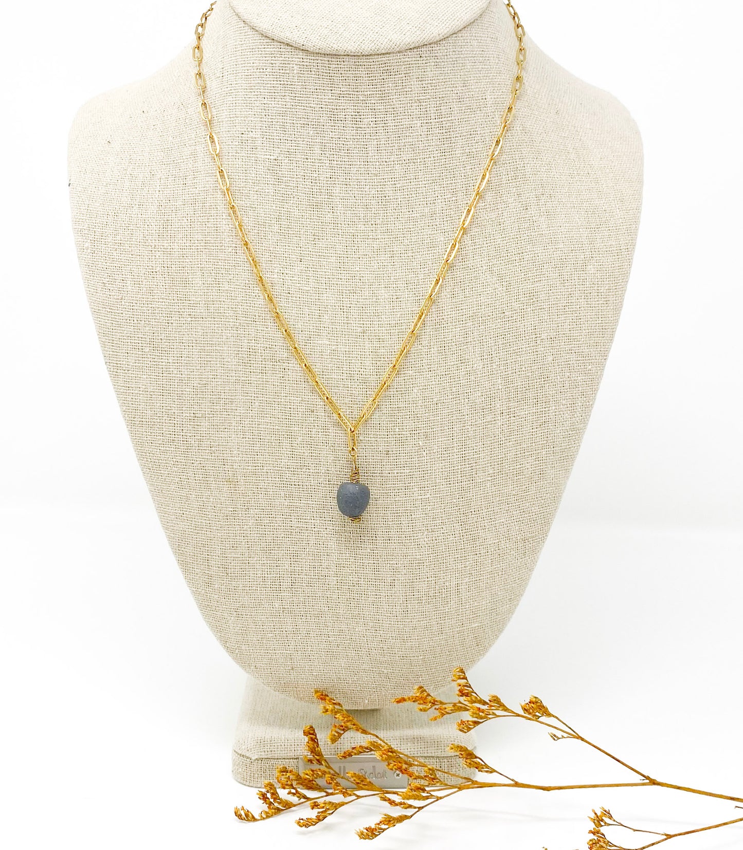 Minimalist, Chic Recycled Glass Bead Single Strand Necklace